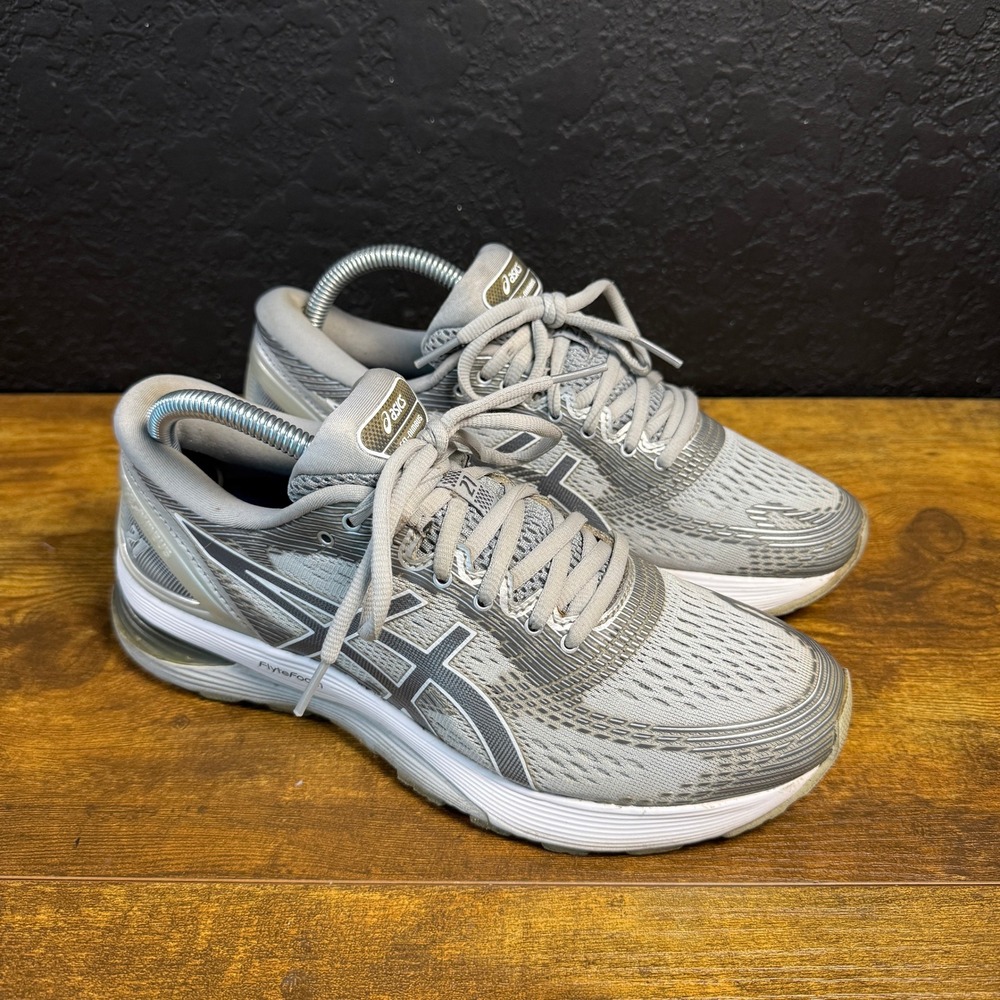Asics Gel-Nimbus 21 1012A156 Grey Synthetic‎ Mesh Running Shoes Womens 8.5